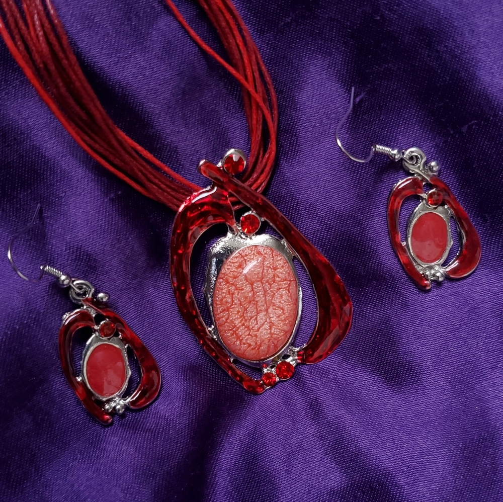 Abstract Necklace and Earring Set